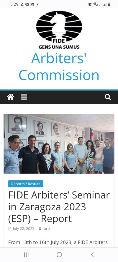 SEMINARIO DE ARBITROS FIDE ZARAGOZA 2023