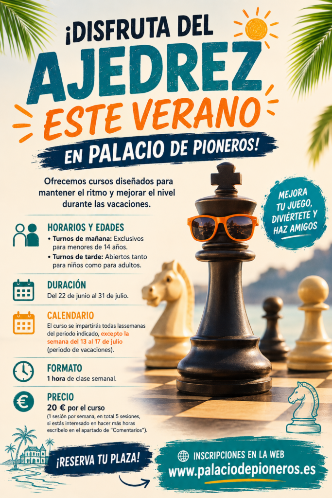 Cursos Ajedrez Verano Palacio de Pioneros 2026